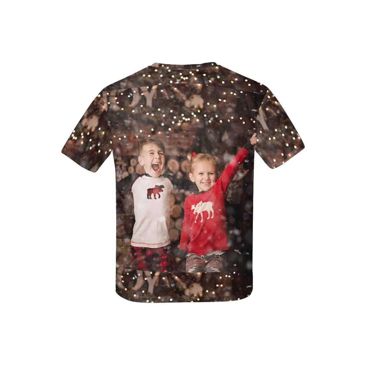 #6-15Y Custom Photo Happy Christmas Kid's All Over Print T-shirt