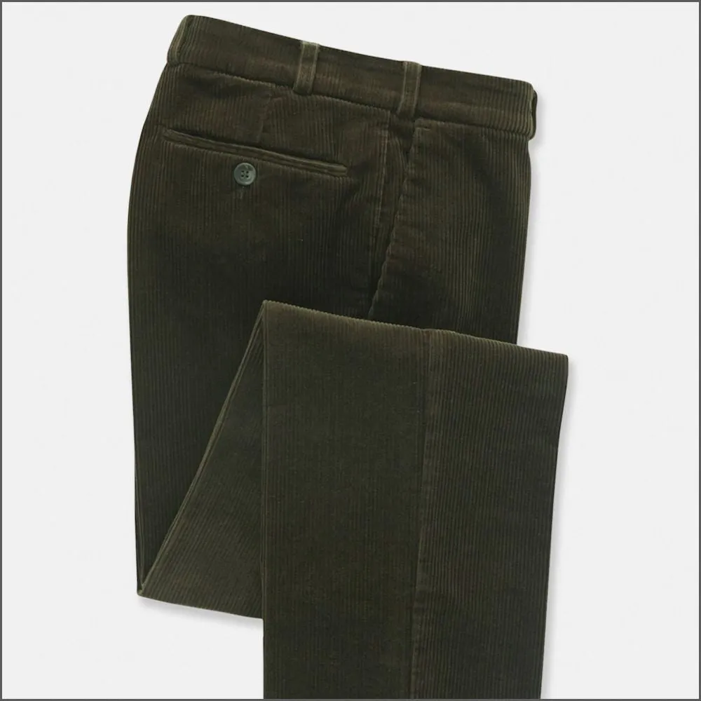 Brook Taverner Ellroy Olive Cord Trousers-