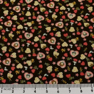 Brown Ducks & Dolls Cotton Print