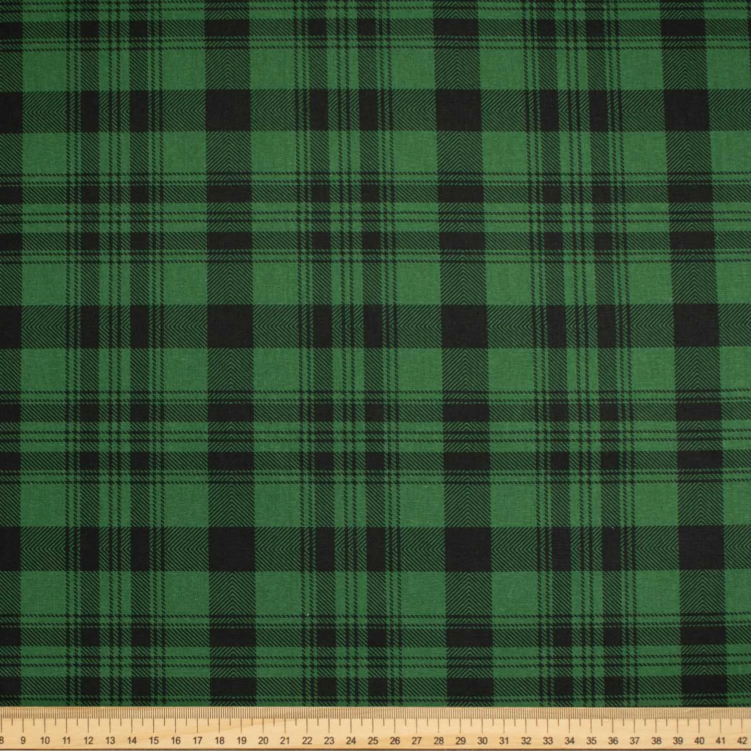 Classic Check & Stripe Collection Green & Black Checks Cotton Prints