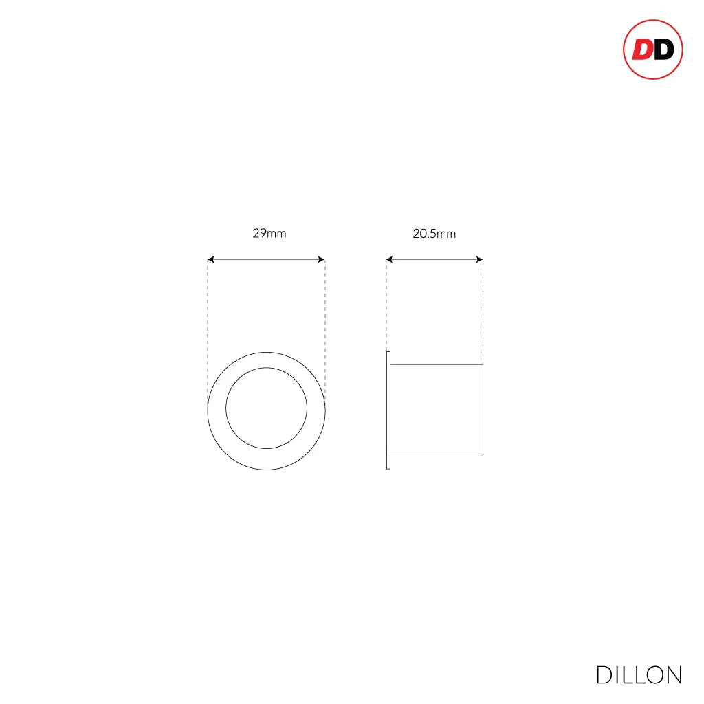 Dillon Small Round Door Edge Finger Pull for Sliding and Pocket Doors - Polished Gold Finish