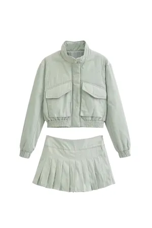 'Elaine' Nylon Jacket & Skort Set *2 Colors (Sold Separately)