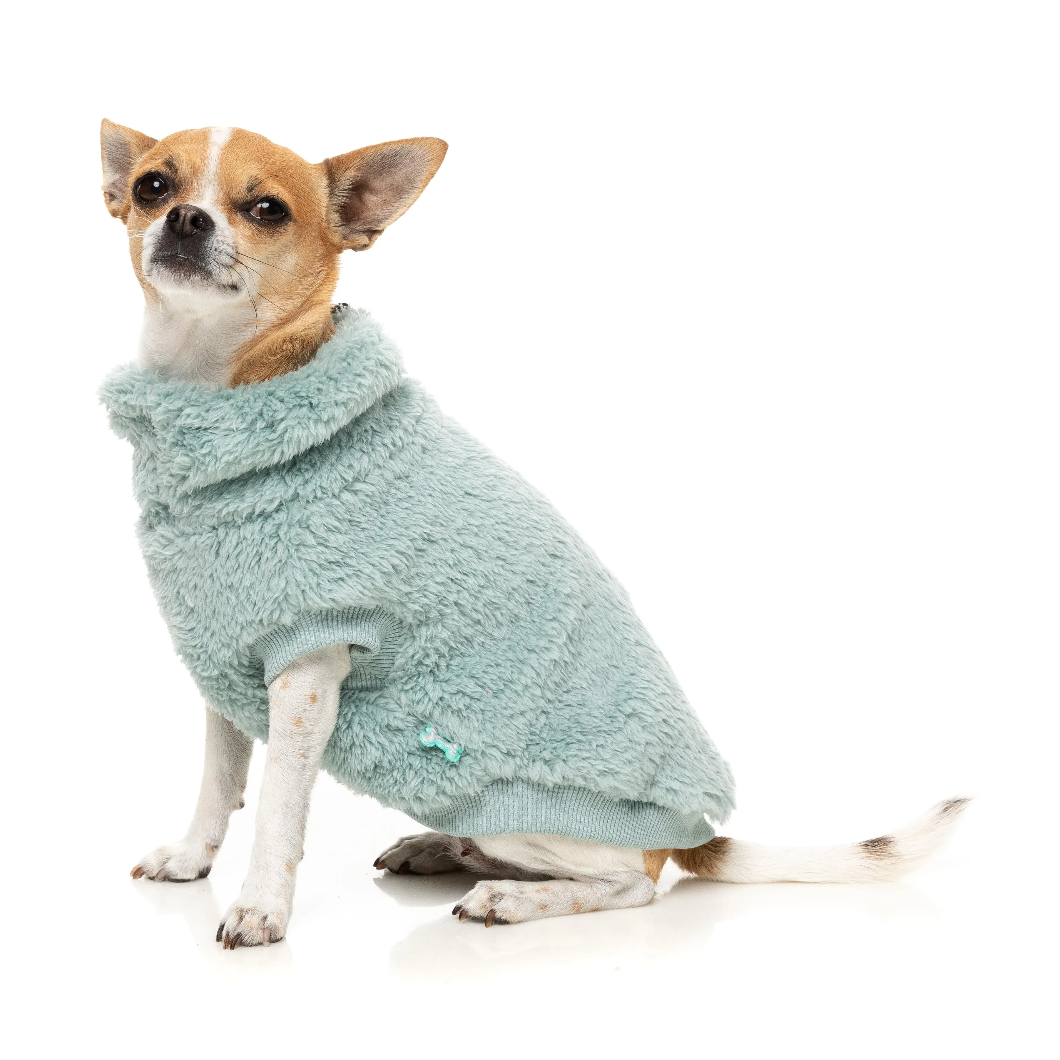 FuzzYard Dog Apparel Turtle Teddy 25 Sweater Arctic Blue Size 3