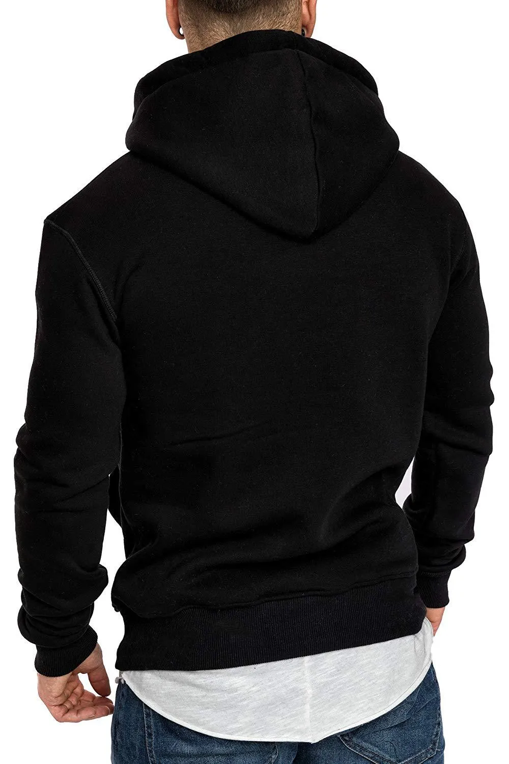 Knitted Men's Sweater Casual Hooded Pullover