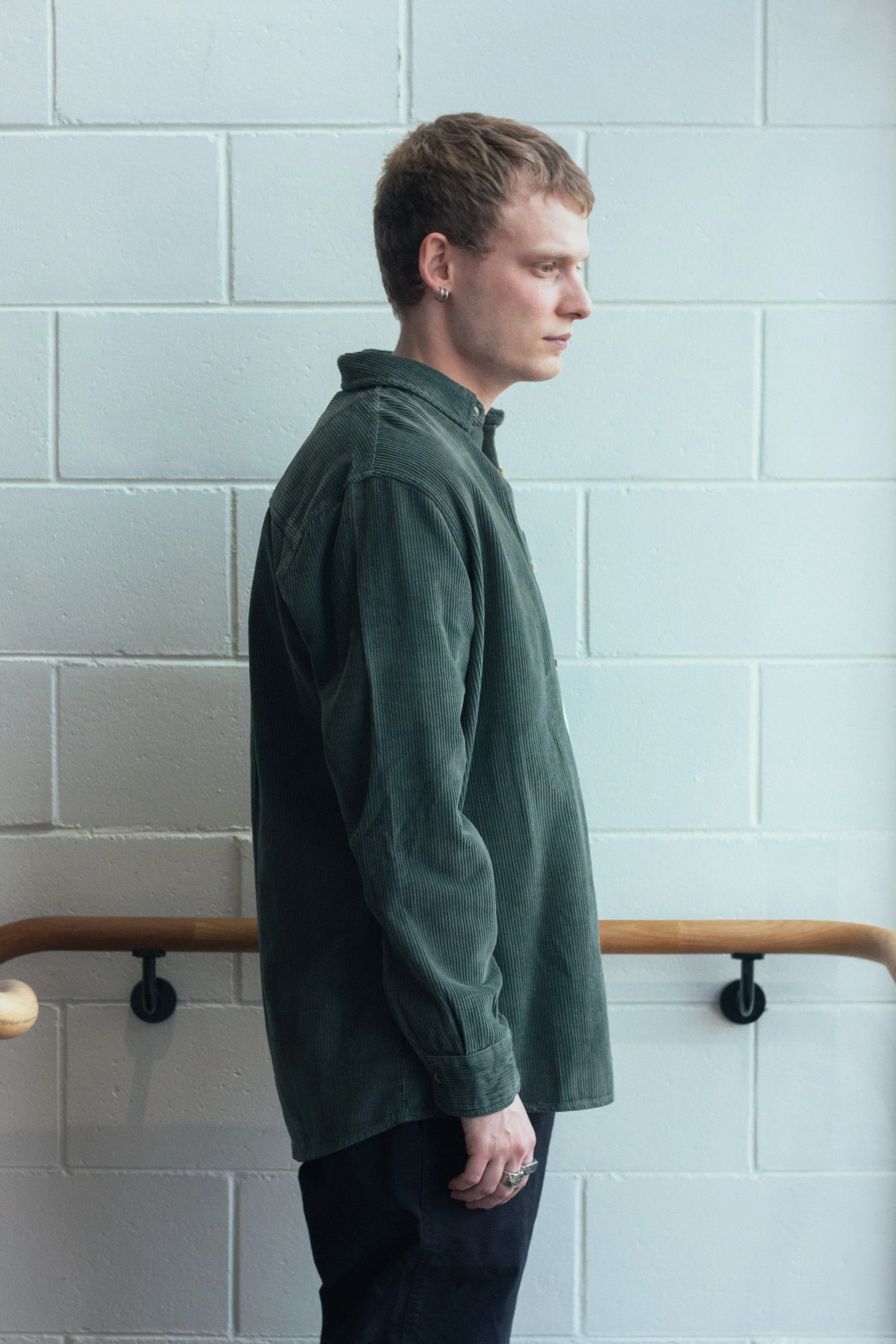 Men at Work Fat Cord Shirt - Thyme