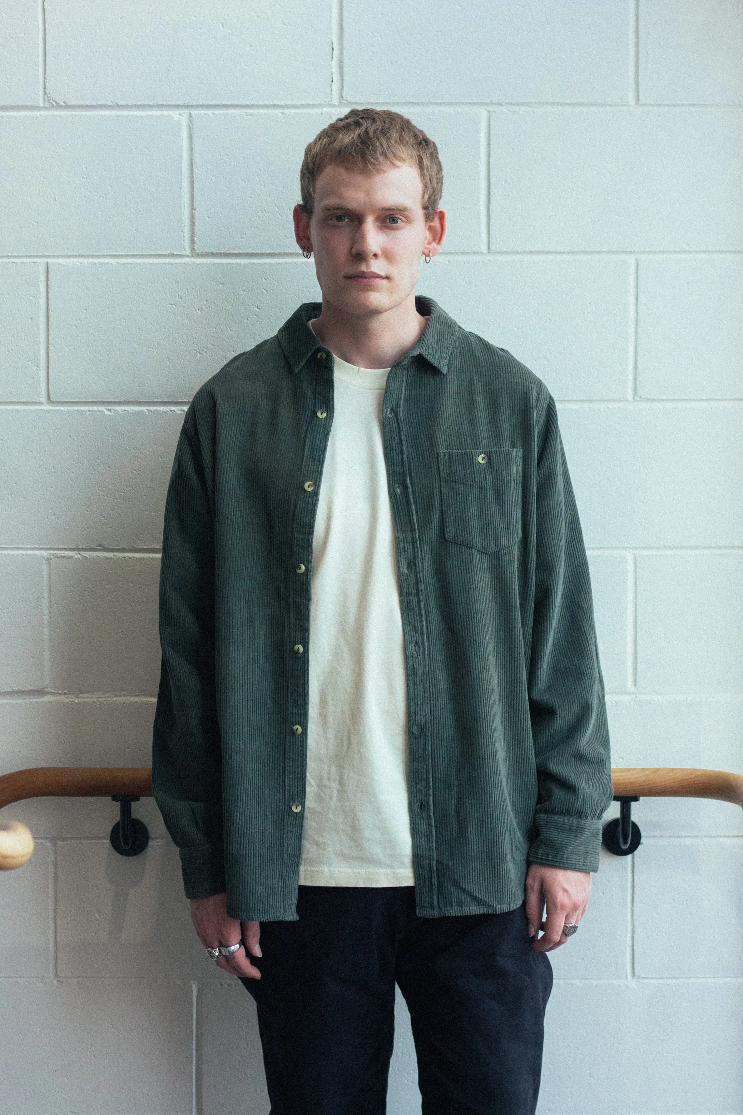 Men at Work Fat Cord Shirt - Thyme