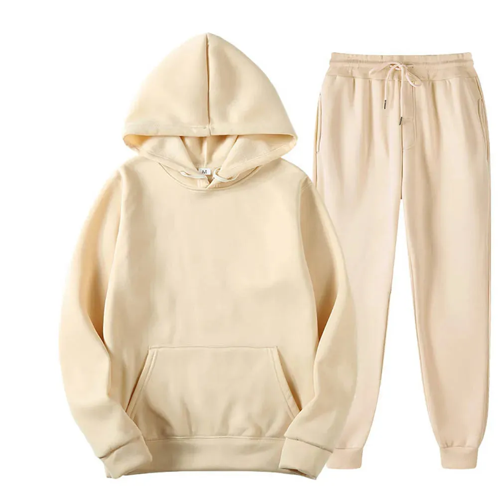 Men's 2-Piece Tracksuit Set - Hooded Sweatshirt and Drawstring Pants