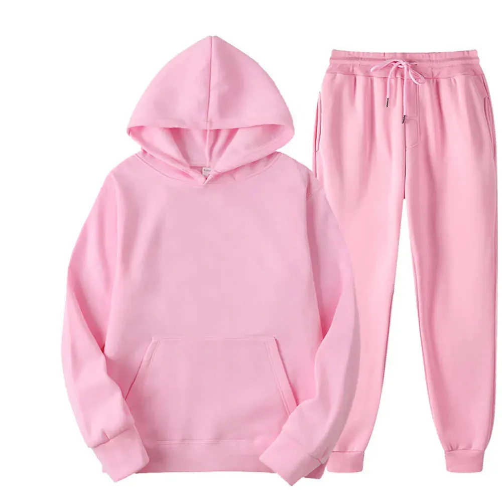 Men's 2-Piece Tracksuit Set - Hooded Sweatshirt and Drawstring Pants