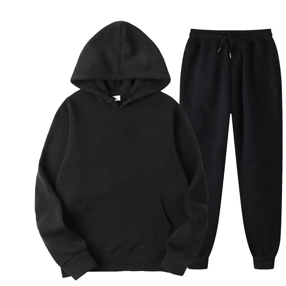 Men's 2-Piece Tracksuit Set - Hooded Sweatshirt and Drawstring Pants
