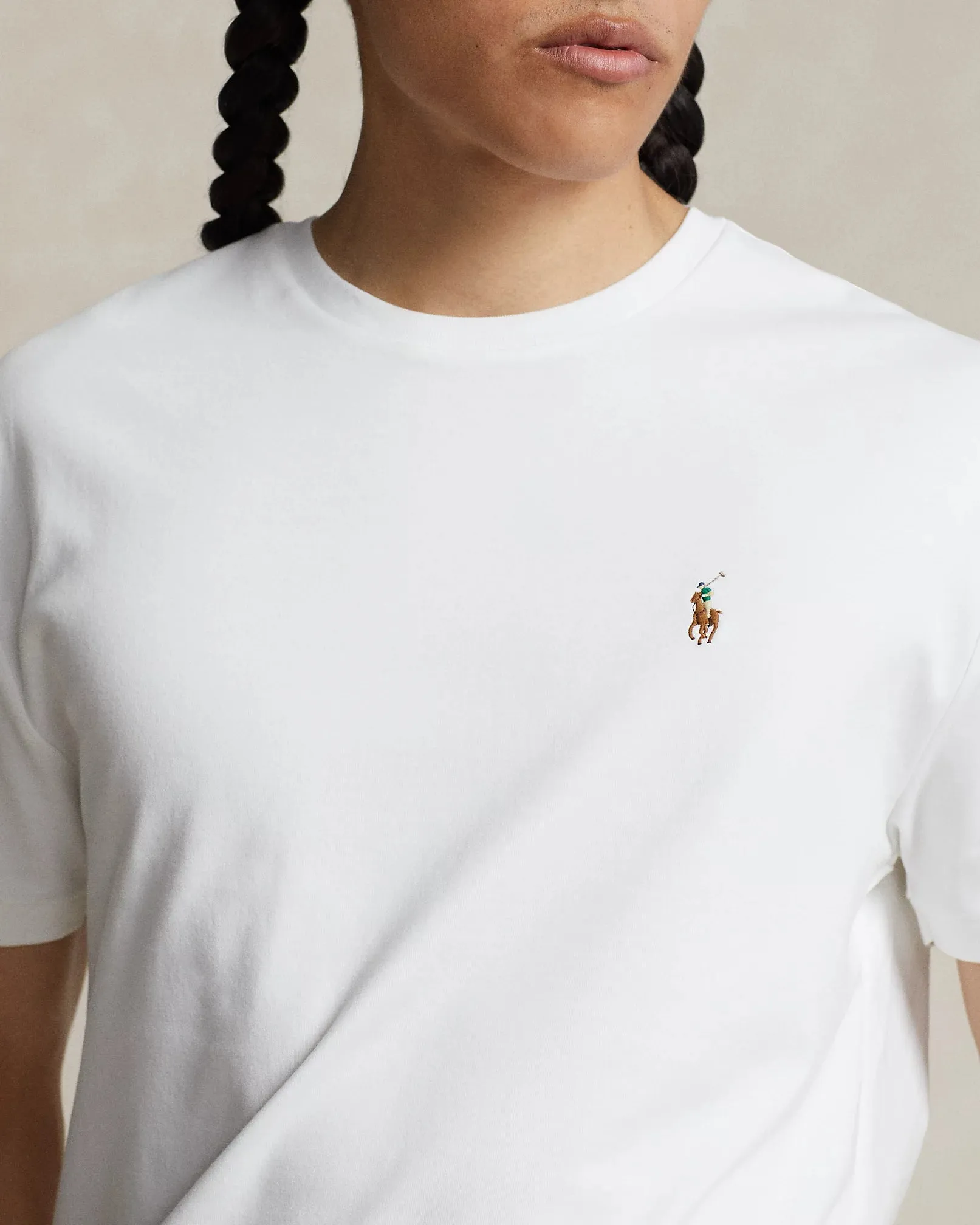 Ralph Lauren Custom Slim Fit Interlock Soft Cotton T-Shirt | White