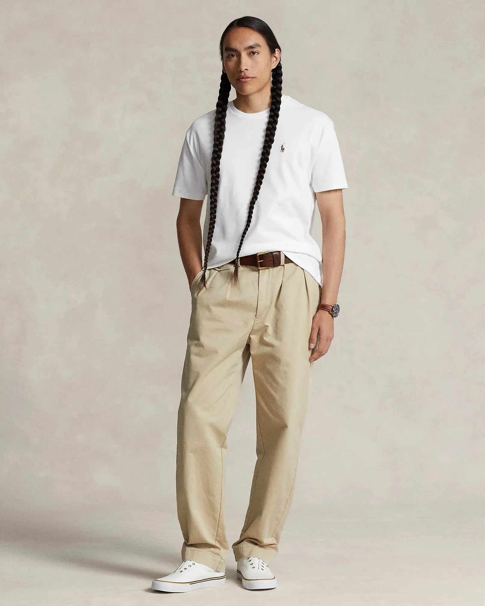 Ralph Lauren Custom Slim Fit Interlock Soft Cotton T-Shirt | White
