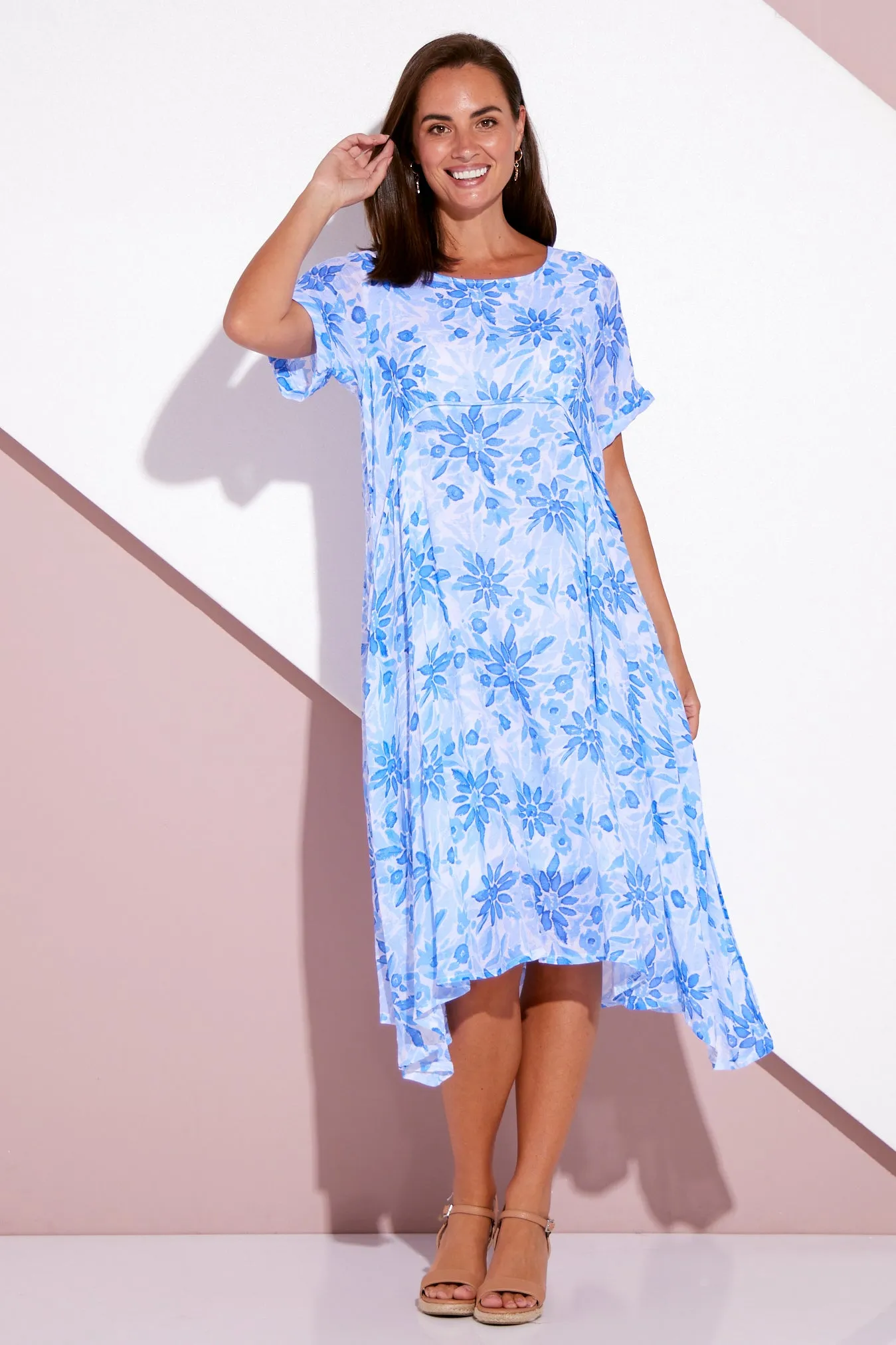 Rossetti Dress - Cobalt Watercolour