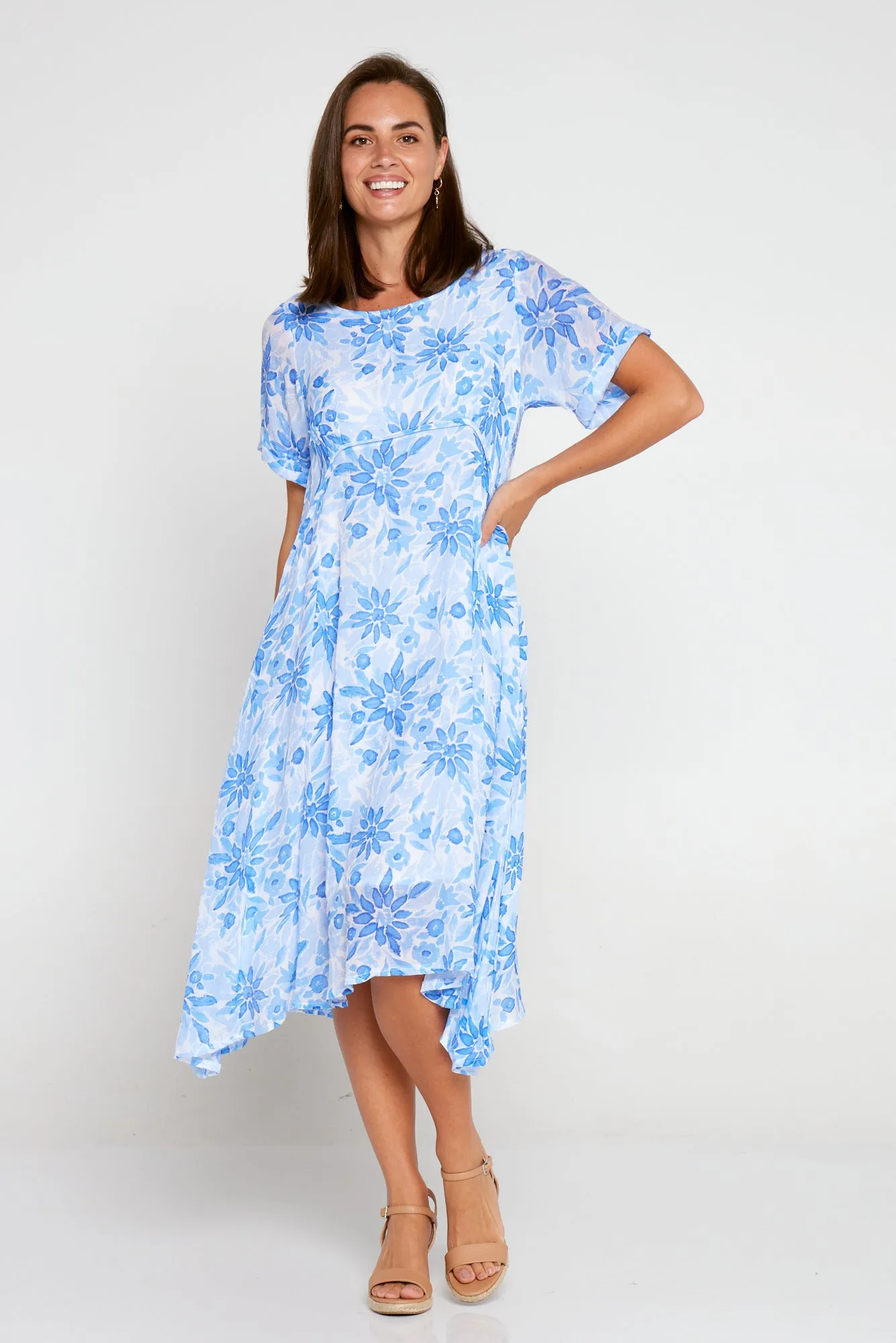 Rossetti Dress - Cobalt Watercolour