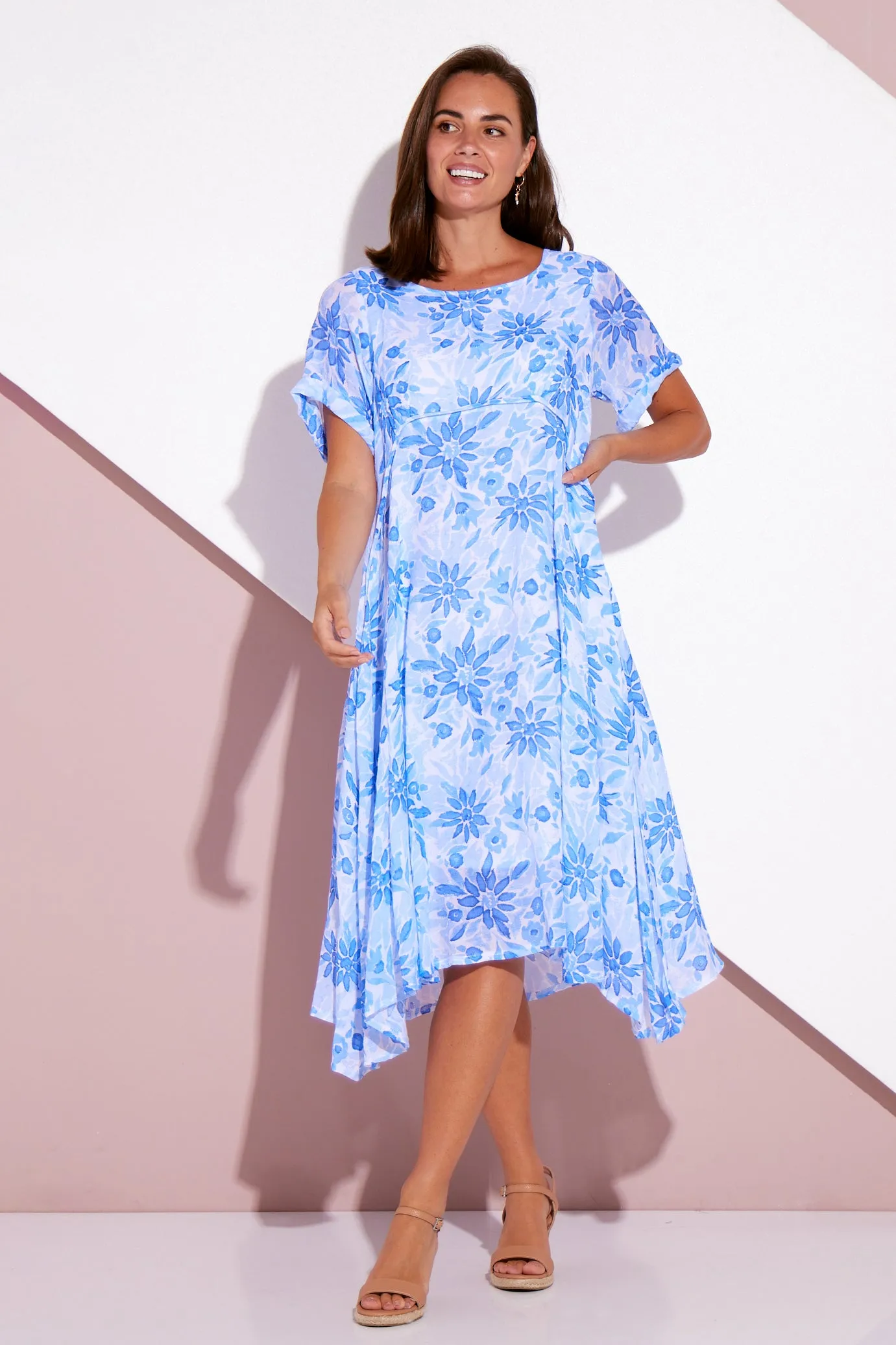 Rossetti Dress - Cobalt Watercolour