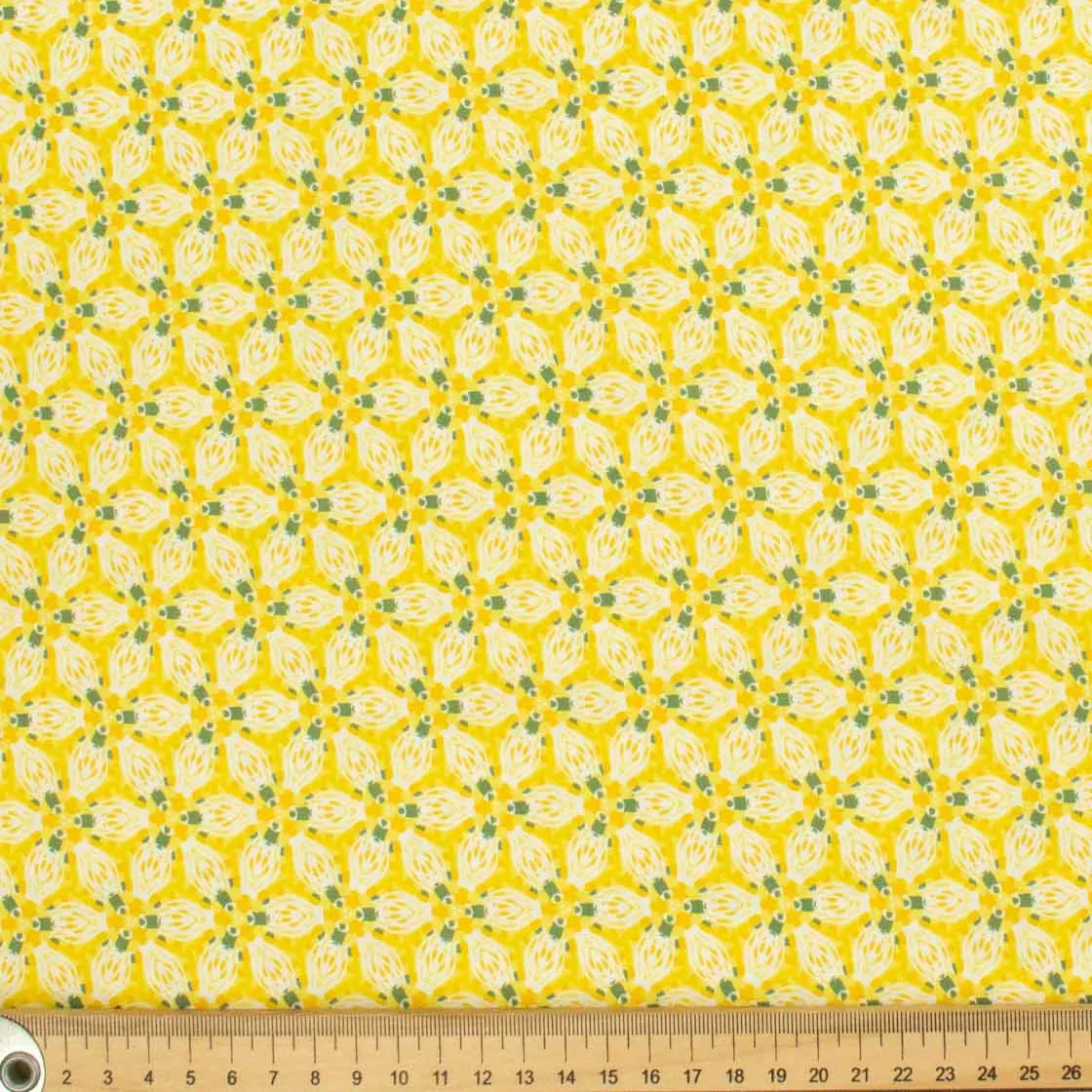 Spring Blooms Collection #03 Yellow Floral Cotton Prints