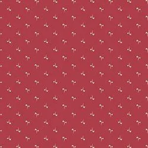Stof Fabrics Nellies Shirtings Small leaf on Red Cotton Prints