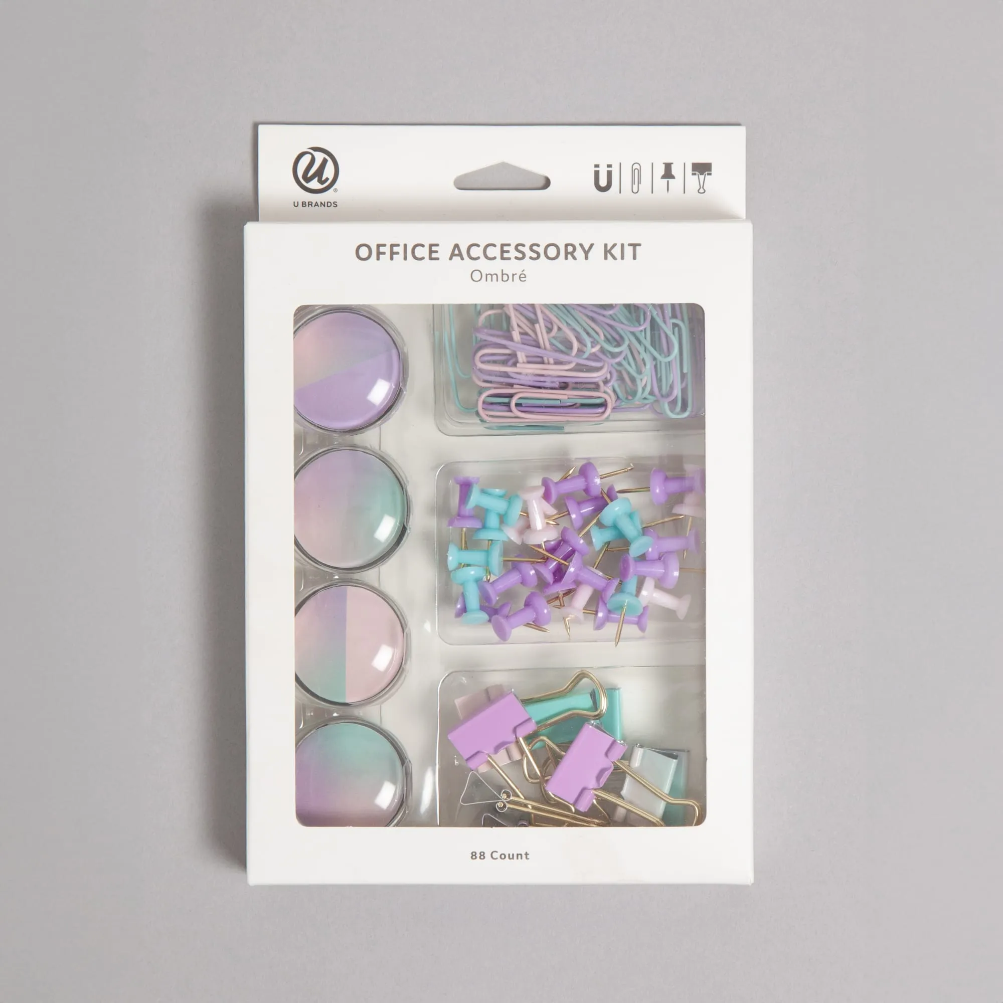 U Brands Ombre Office Accessory Kit, 88 CT