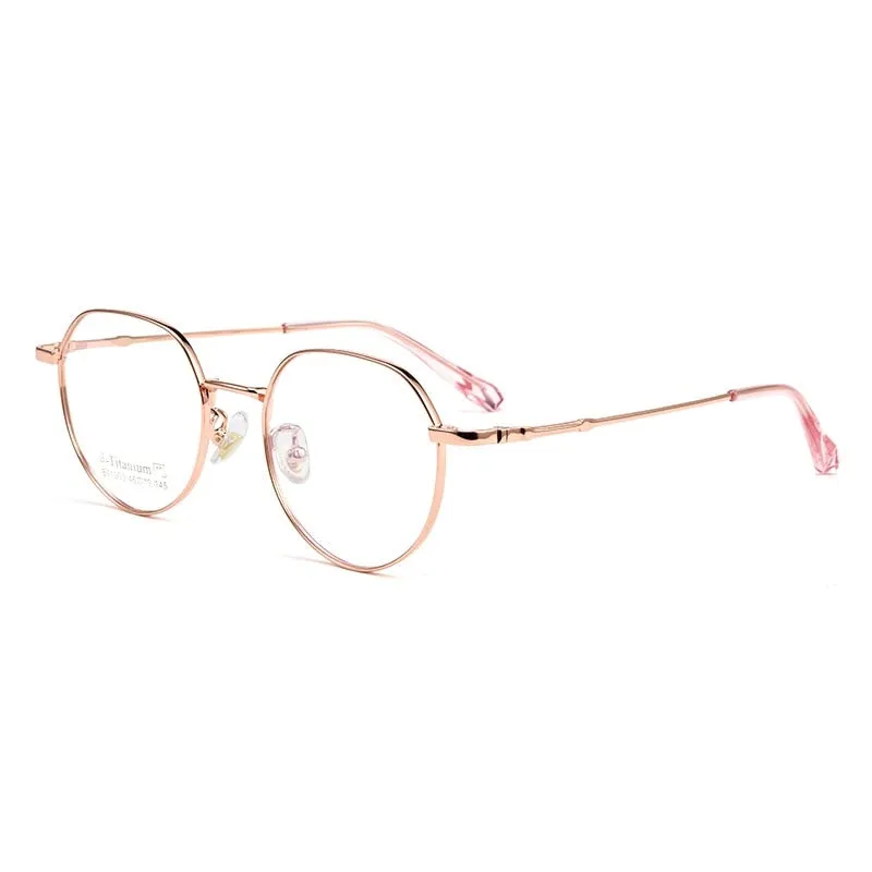 Yimaruli Unisex Full Rim Small Polygon Titanium Eyeglasses Bt1003m